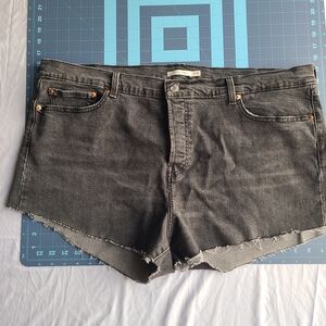 Women's Black Denim Shorts DIY Cutoff Levis Grunge Goth E-Girl